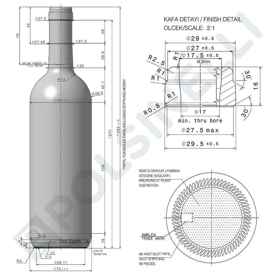 Garrafa de Bordeaux 750 ml mb (20 unidades)