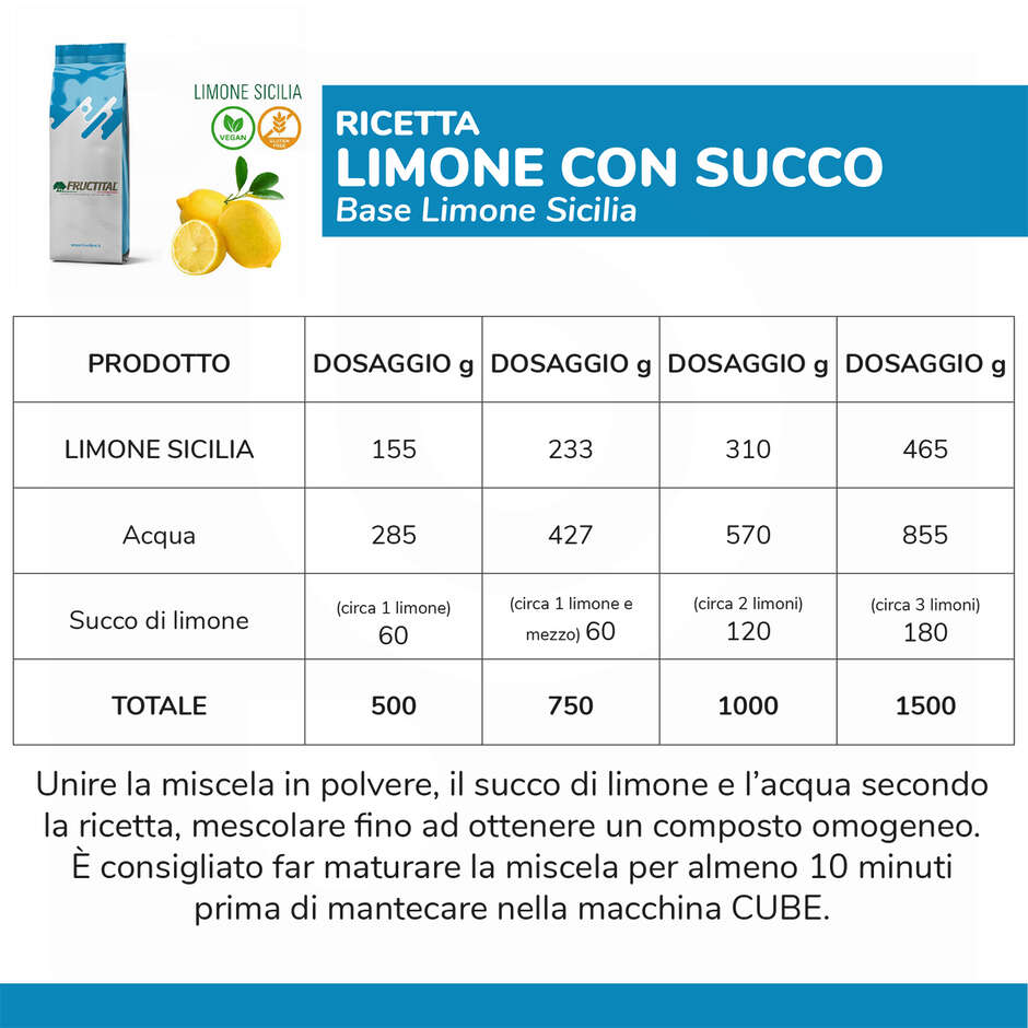 Gelato Base Lemon Sicily (1.25 kg)