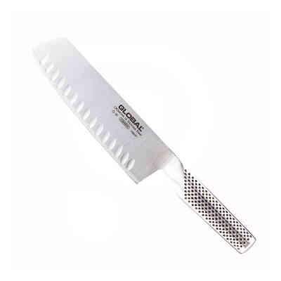 Gemüsemesser mit Kullenschliff aus Edelstahl Global G81 - 18 cm
