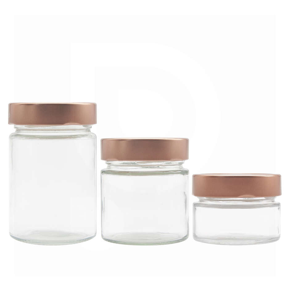 Vasetto in vetro ERGO 106 mL con tappo flip alto rame (24 pezzi)