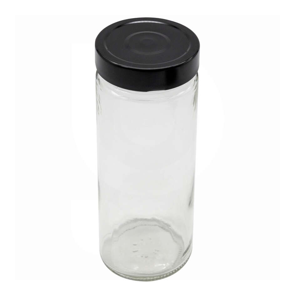 Glas ERGO 580 ml mit hohe Deckel flip Schwarz (24 Stück)
