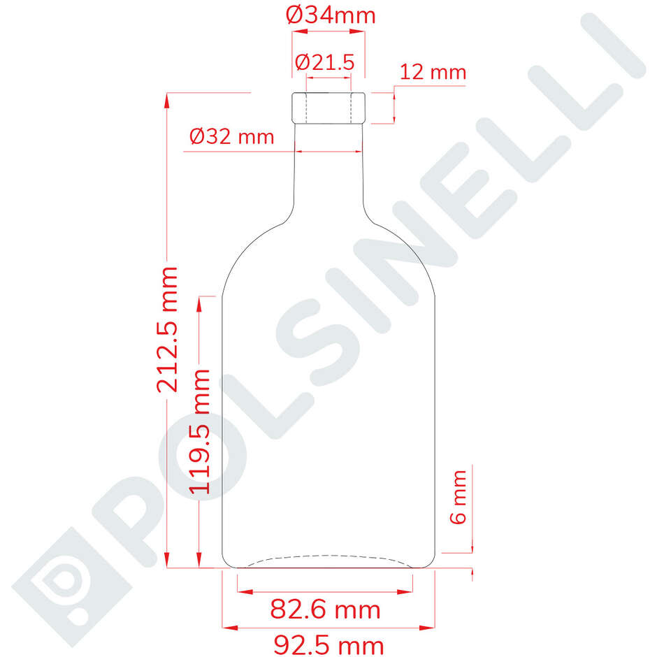 Glass bottle Oblò 700 ml (12 pieces)