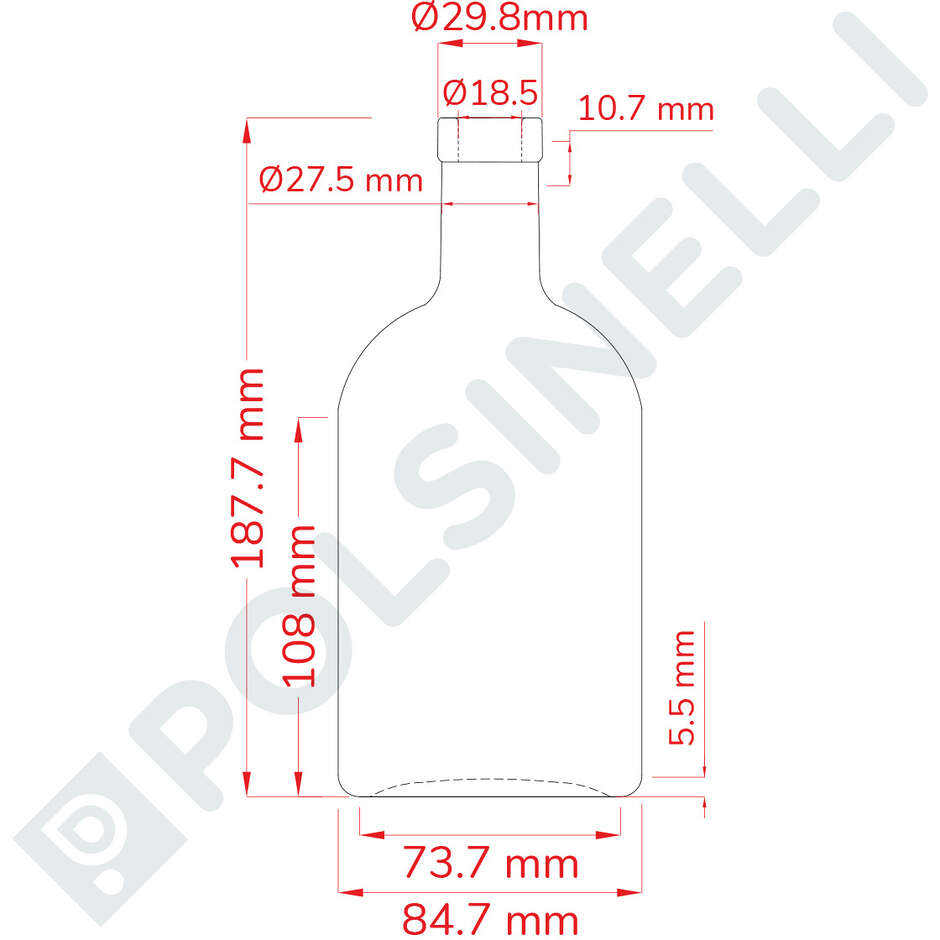 Glass bottle Oblò 500 ml (20 pieces)