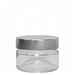 Glass jar ERGO 106 ml with silver high flip cap (24 pieces)