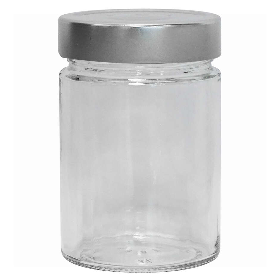 Glass jar ERGO 314 ml ∅ 70 with high Cap (24 pieces)