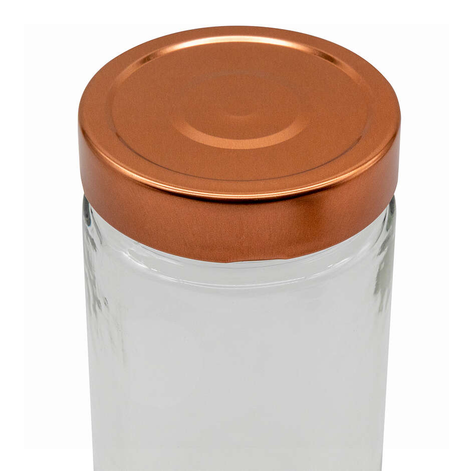 Glass jar ERGO 580 ml with high flip Cap copper (24 pieces)