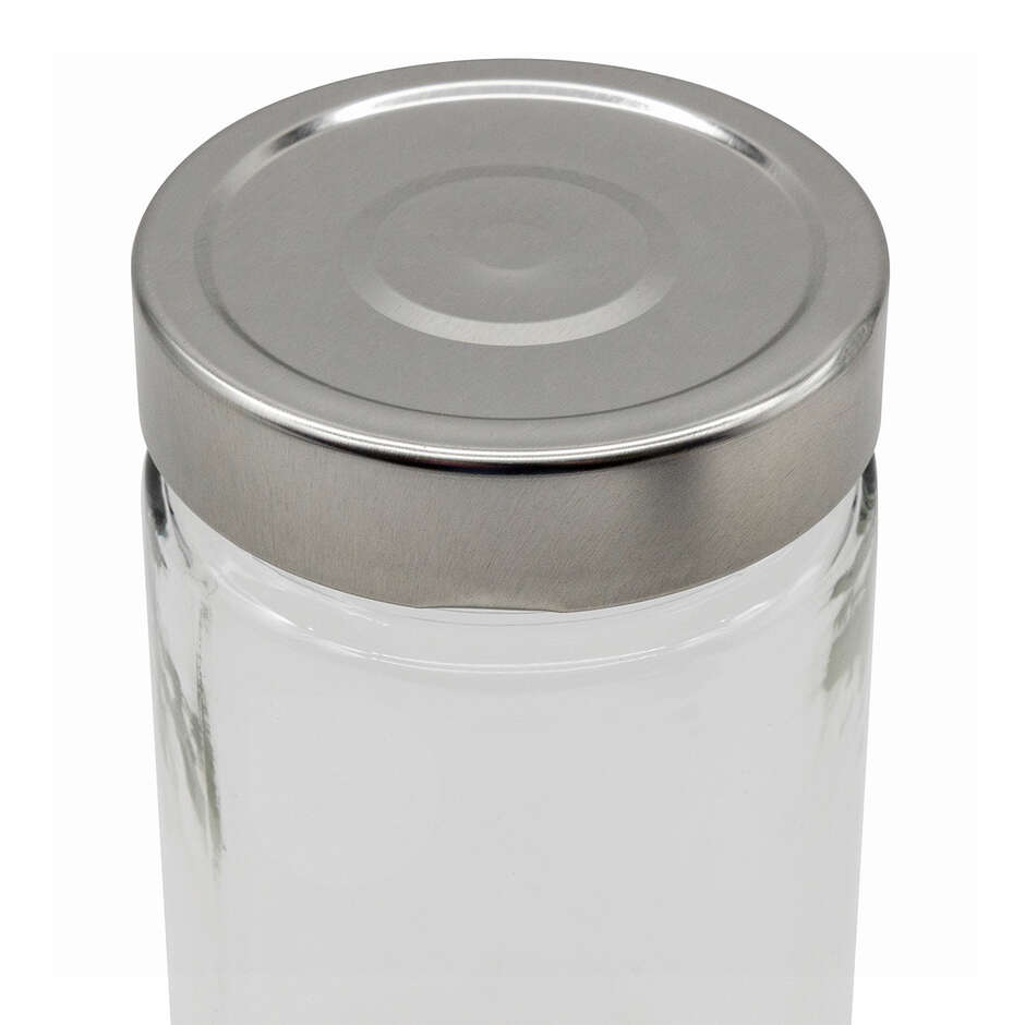 Glass jar ERGO 580 ml with silver high flip cap (24 pieces)