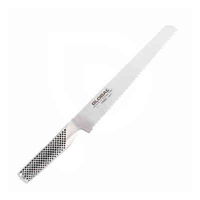 Global G-09R Right-Handed Stainless Steel Bread Knife - 22 cm