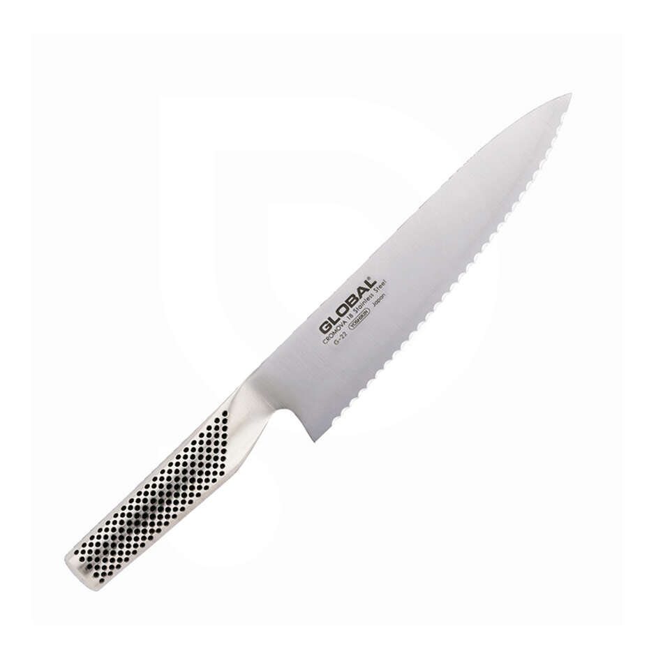 Global G-22 Left-Handed Stainless Steel Bread Knife - 20 cm
