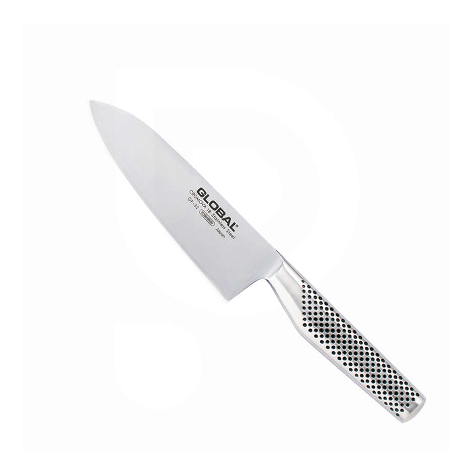Global GF-32 Kochmesser aus Edelstahl mit beidseitigem Schliff - 16 cm