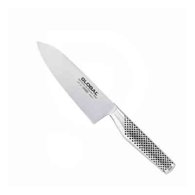 Global GF-32 Kochmesser aus Edelstahl mit beidseitigem Schliff - 16 cm