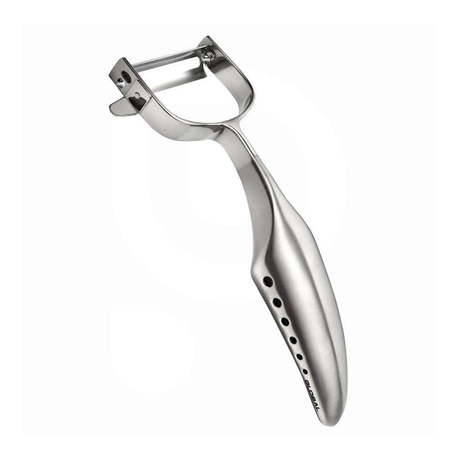 Global GS-68 Stainless Steel Peeler with Straight Blade