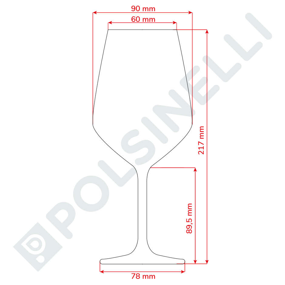 Gobelet pour vin Polsinelli 530 ml (pièces 6)