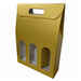 Gold wine carry box for 3 bottles fiber effect (30 pieces)