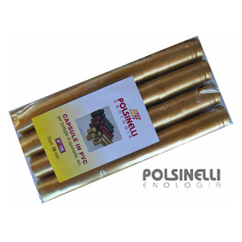 Golden PVC capsule ⌀33 (100 pcs)