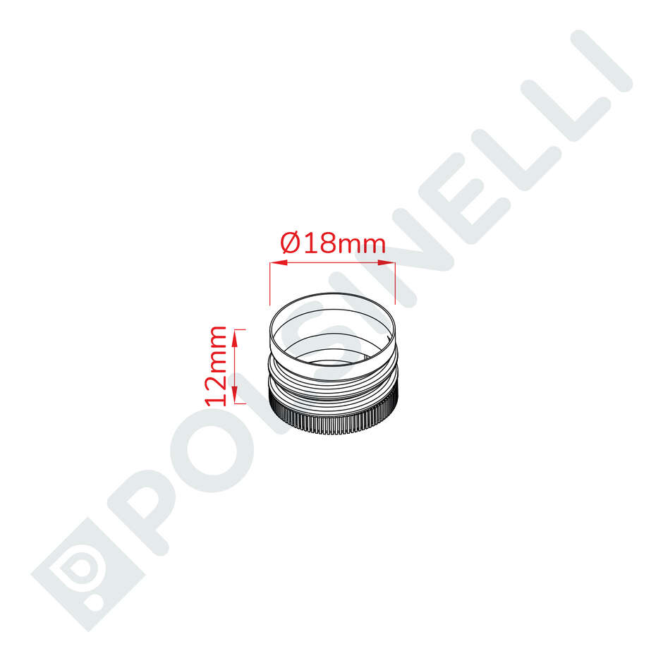 Golden screw cap pre-threaded ⌀18 (100 pcs)