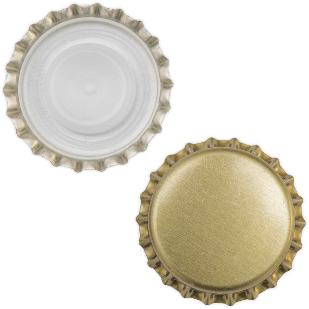 Goldener Kronkorken mit Innenkappe ⌀26 (100 Stück)
