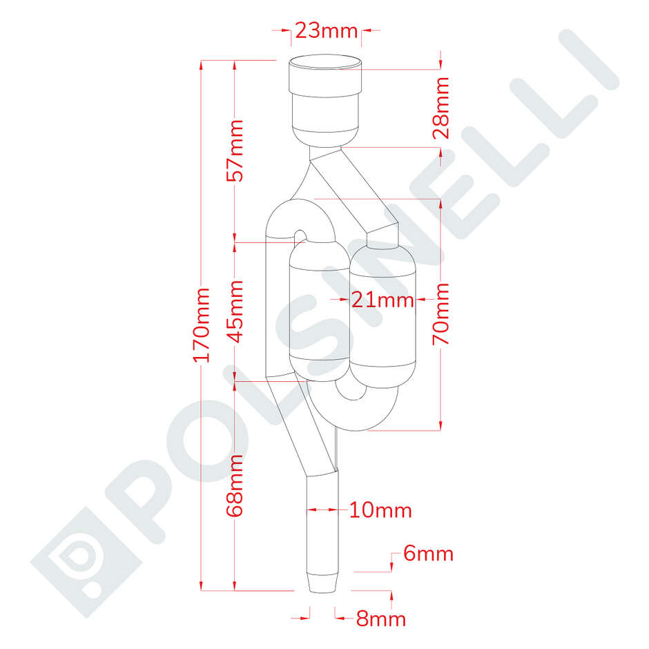 Gorgogliatore minifermentatore a 2 bolle