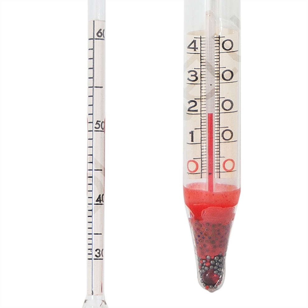 Grappa meter with thermometer