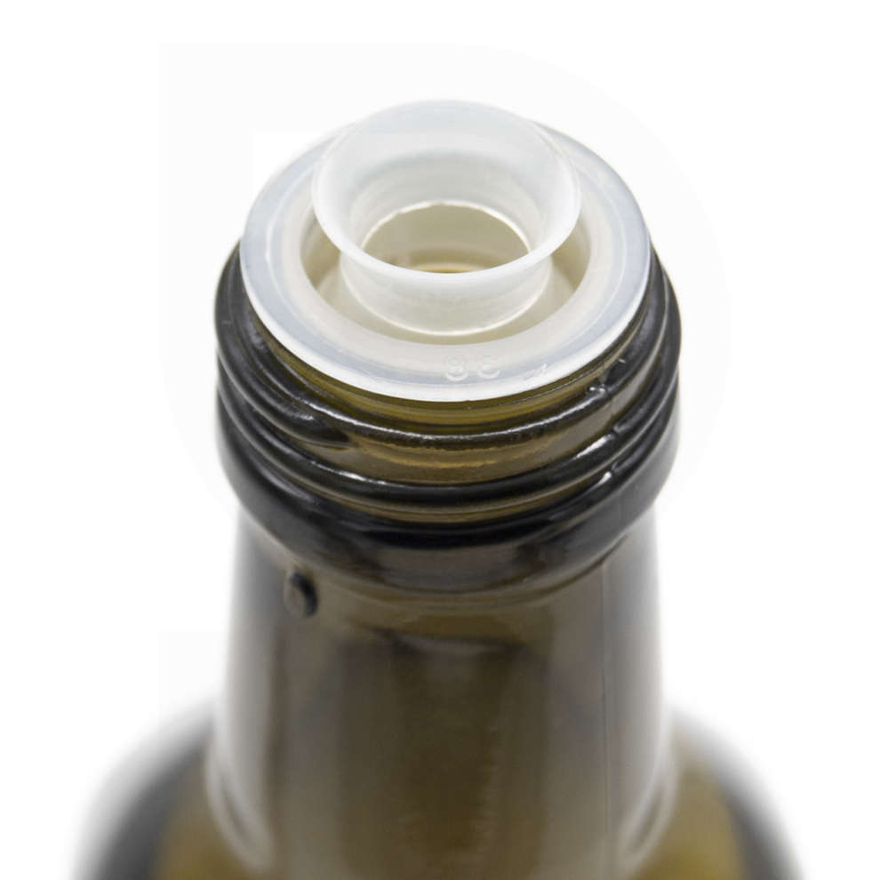 Green pre-threaded screw cap with detachable drip catcher ⌀31.5 (100 pcs)