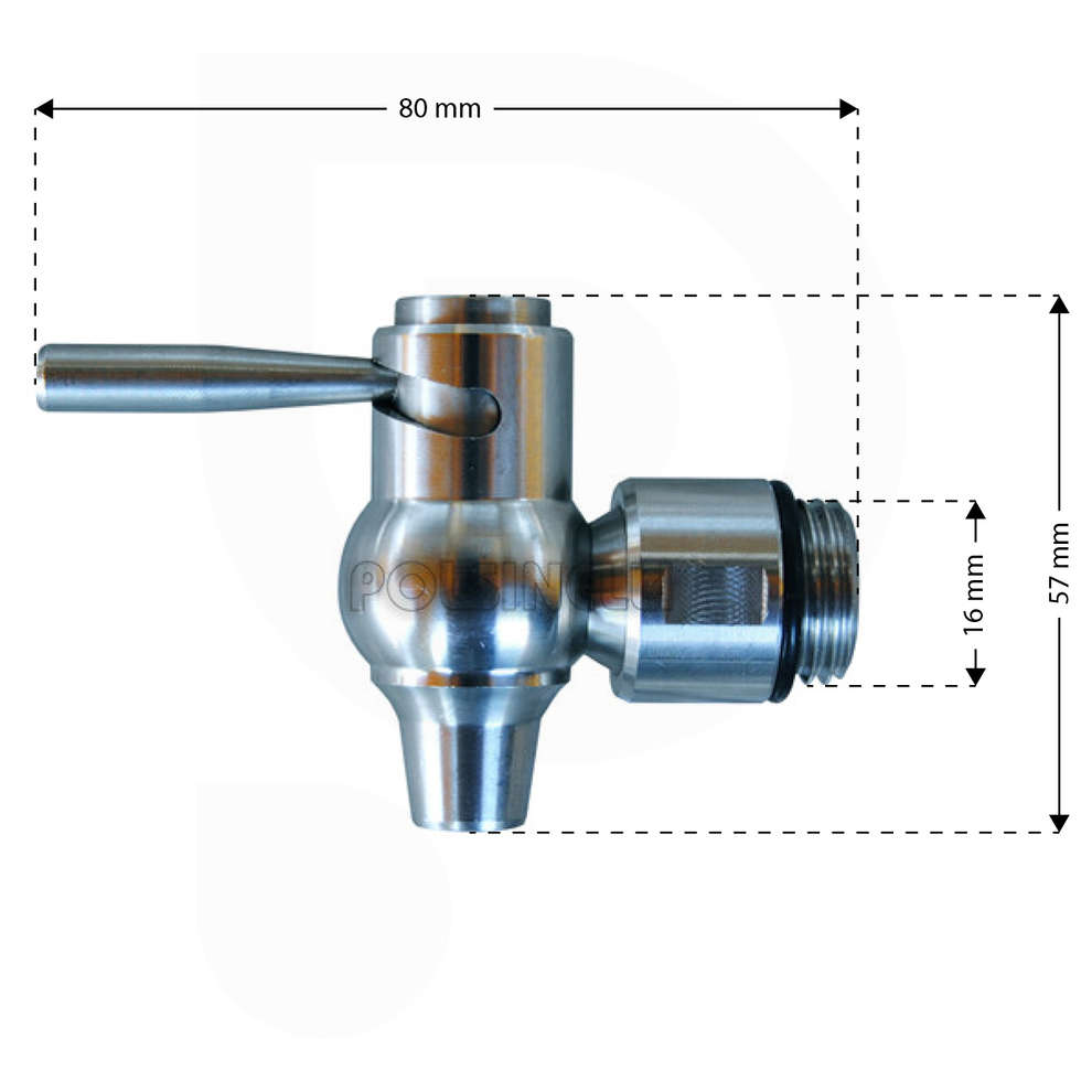 Grifo de palanca de 3/8" en acero inox