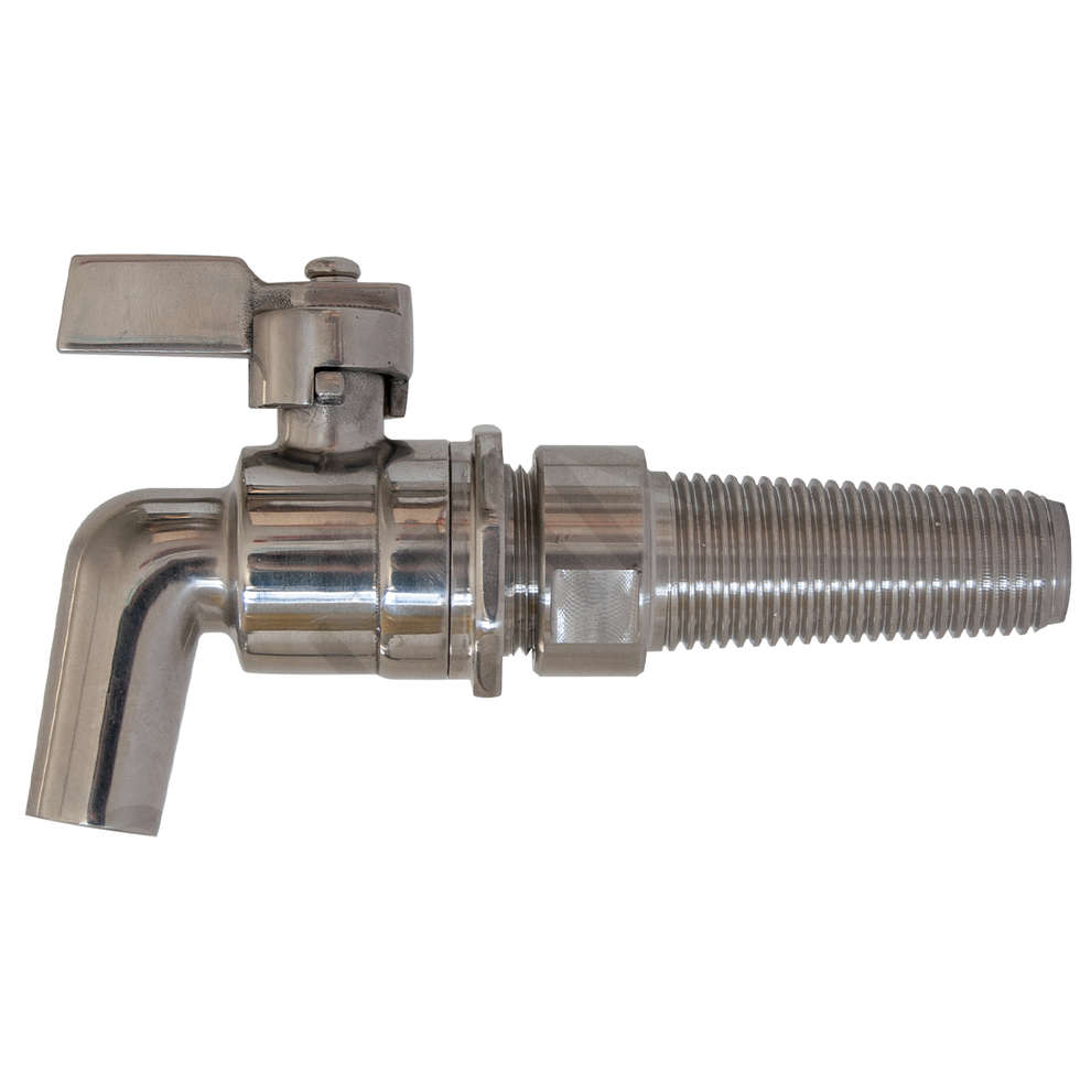 Grifo inox de 3/4" con cono de acero para barriles
