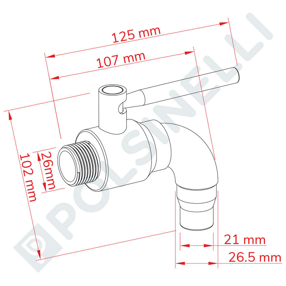 Grifo inox para vino de 3/4"
