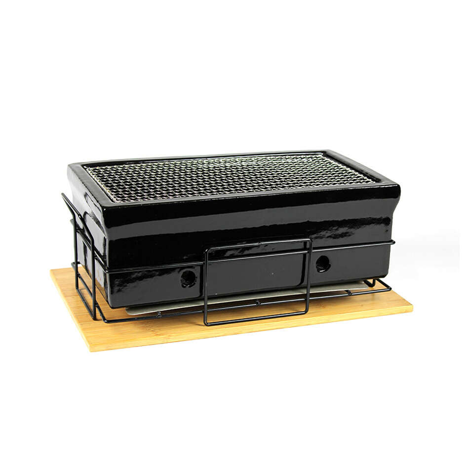 Gril de table Shichirin Médium Black Edition rectangulaire pour 4 à 6 personnes