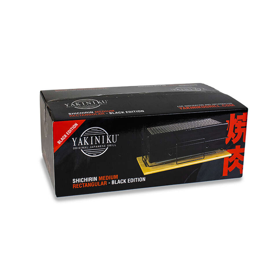 Gril de table Shichirin Médium Black Edition rectangulaire pour 4 à 6 personnes