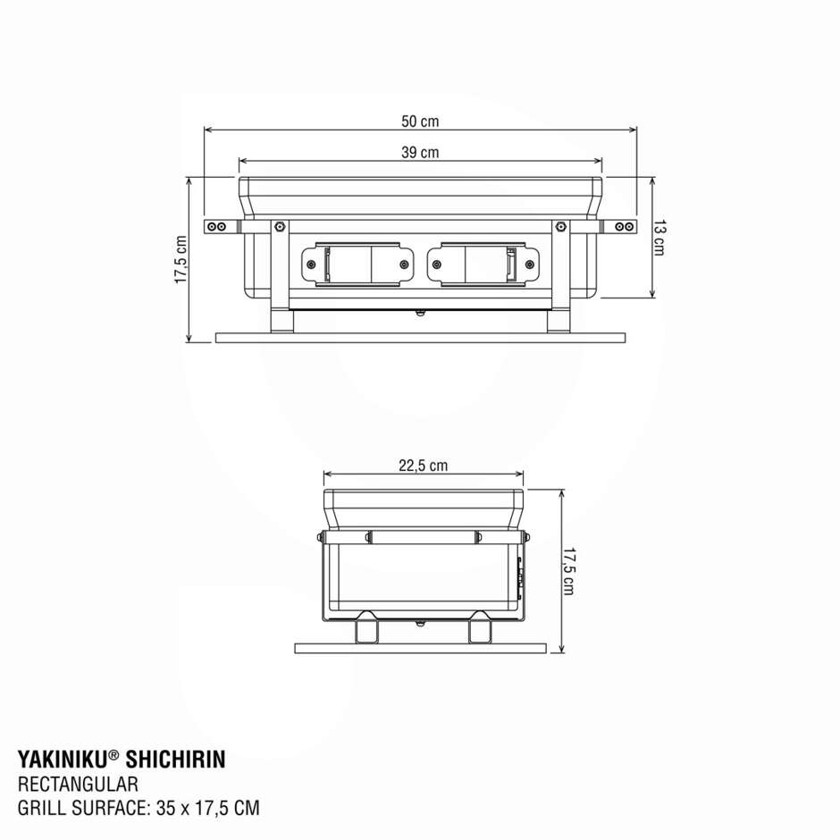 Gril de Table Shichirin Rectangulaire pour 2-6 personnes