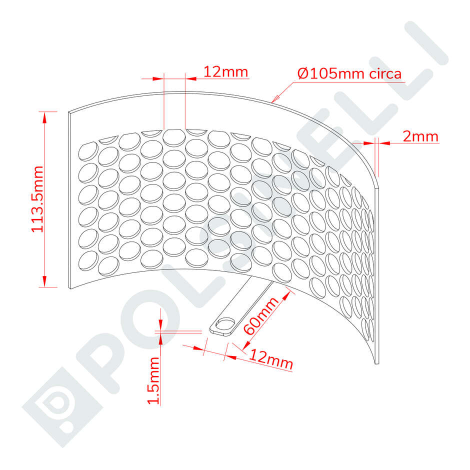 Grille pour moulin à fruits Ø 12 mm