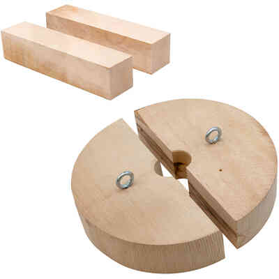 Half discs and wooden pieces kit for press 15