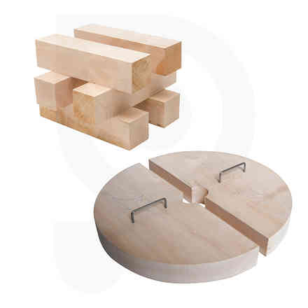 Half discs and wooden pieces kit for press 45