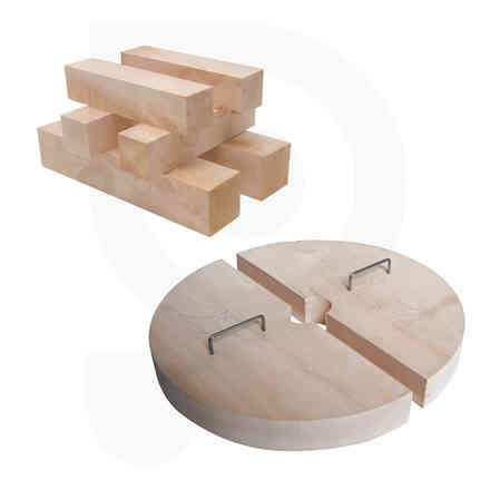 Half discs and wooden pieces kit for press 55
