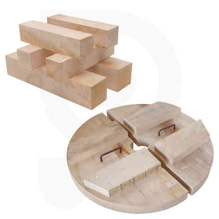 Half discs and wooden pieces kit for press 70