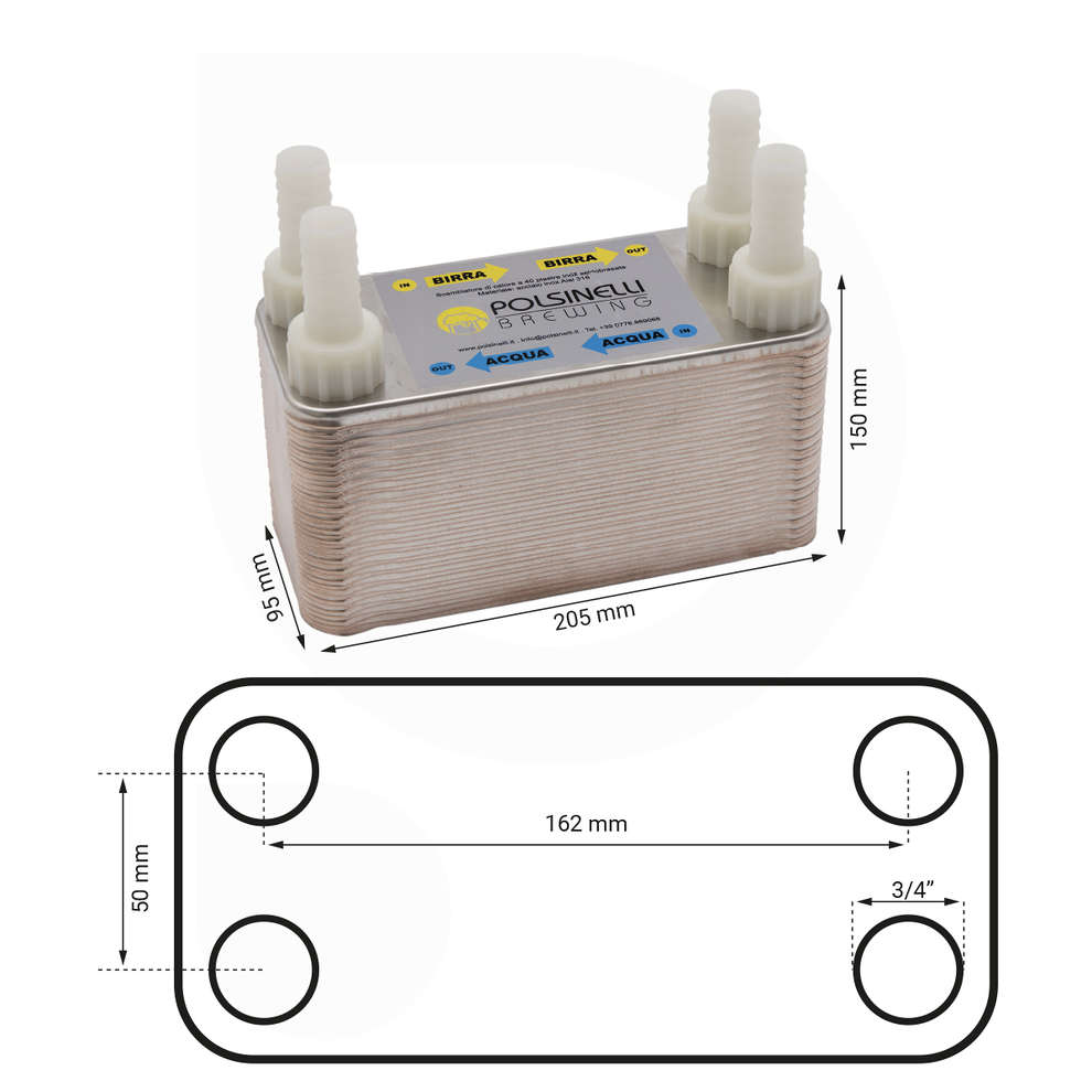 Heat exchanger 40 brazed plates