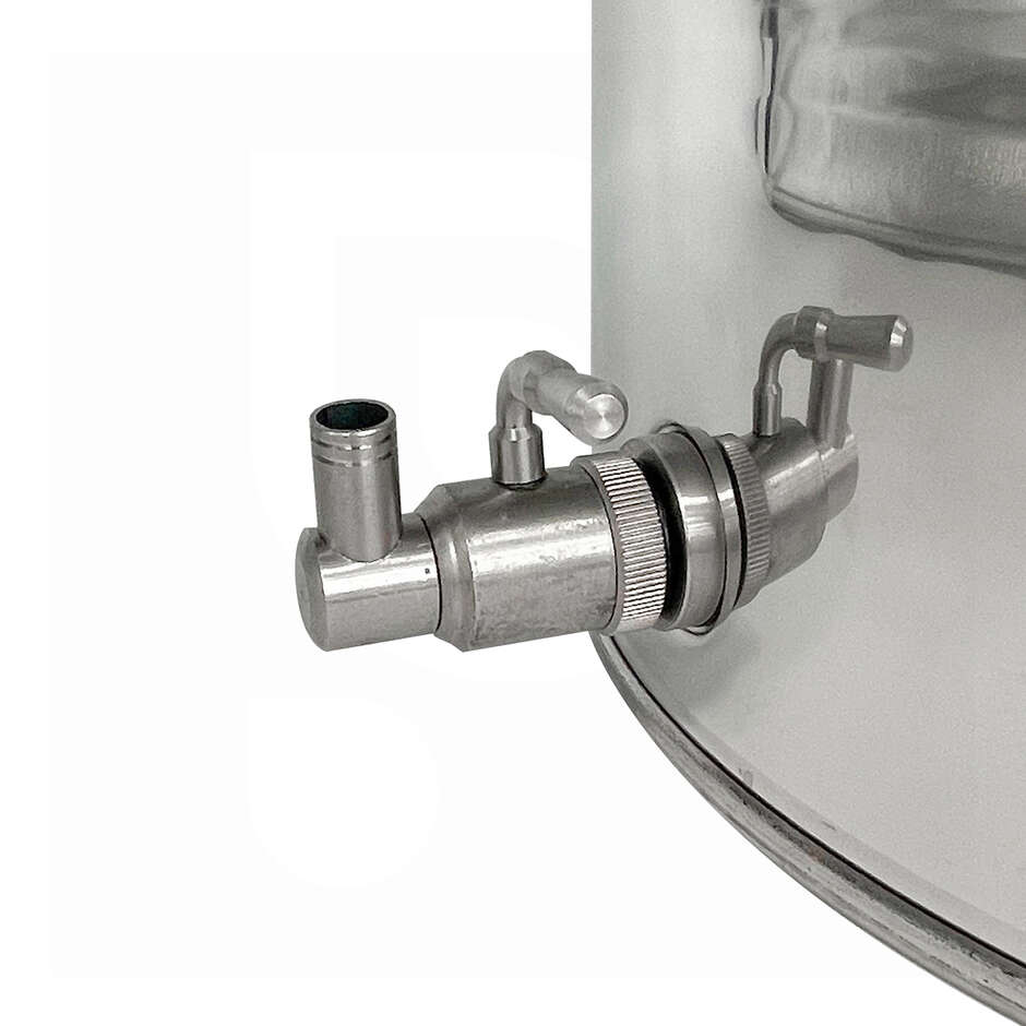 Hebel-Auslaufhahn aus Edelstahl 1/2" mit Tropfschutz