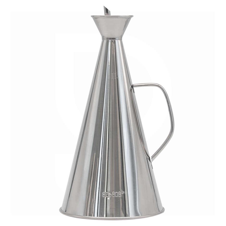Huilière conique anti-goutte en acier inox 1 L