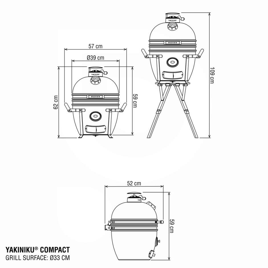 Kamado Yakiniku Compact Basic per 2-4 persone – Ø33 cm