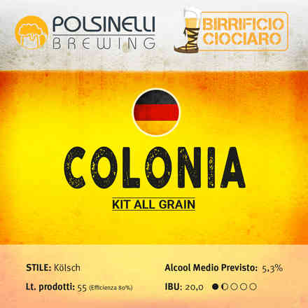 Kit all grain Colonia per 55 L - Kölsch