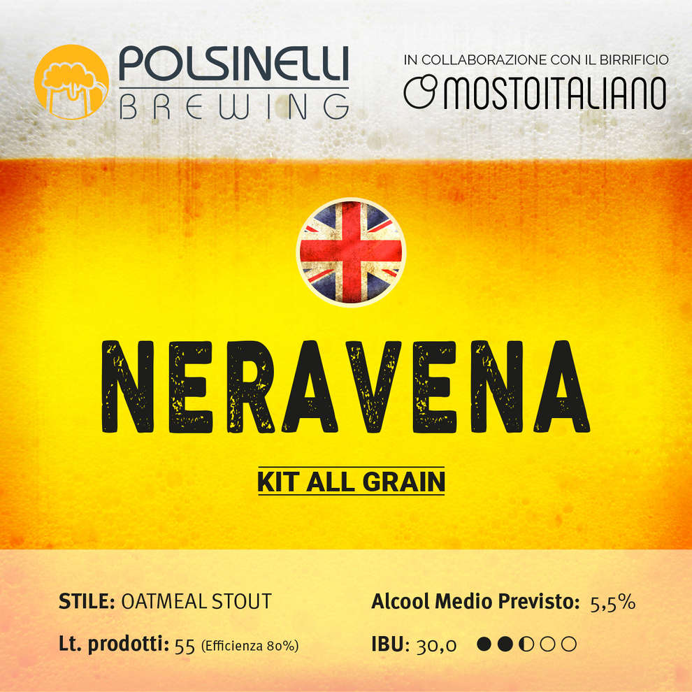 Kit all grain Neravena para 55 L – Oatmeal Stout 