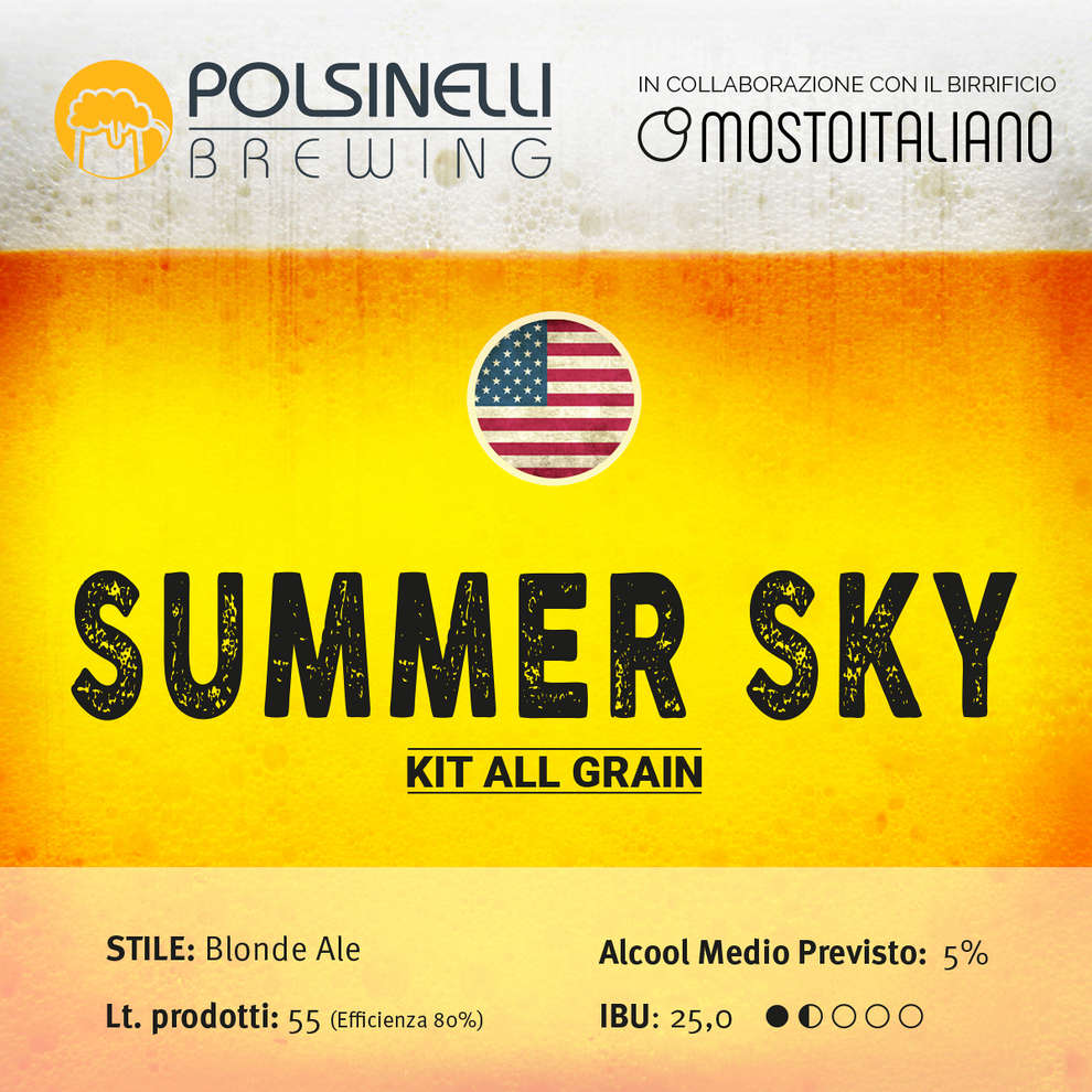Kit  all grain Summer Sky para 55 L - Blonde Ale	