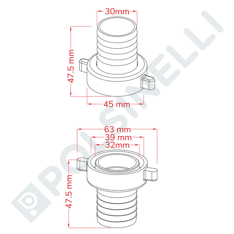 Kit Portagomma dritto più girello BE-M 30
