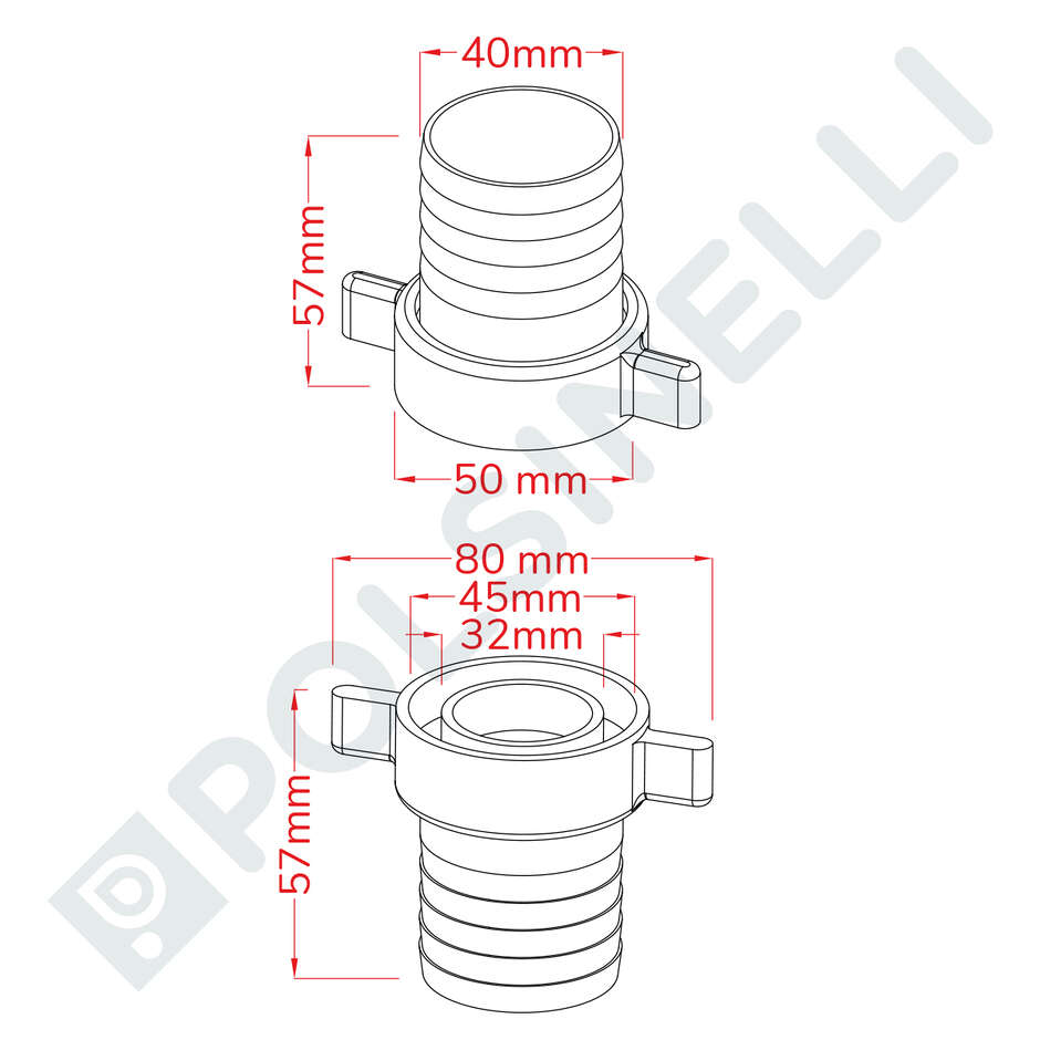 Kit Portagomma dritto più girello BE-M 40 