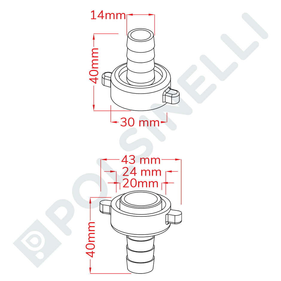 Kit Portagomma dritto più girello NOVAX 14