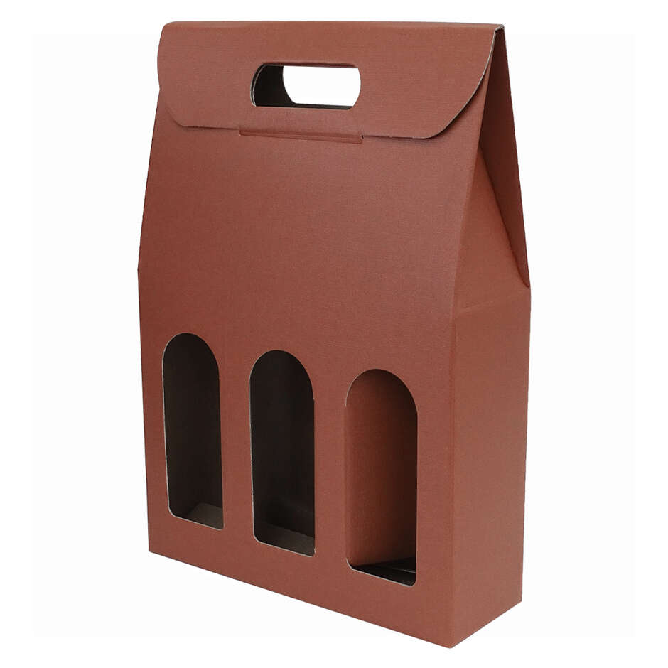 Coffret orange Corten foncé pour 3 bouteilles (10 pcs)