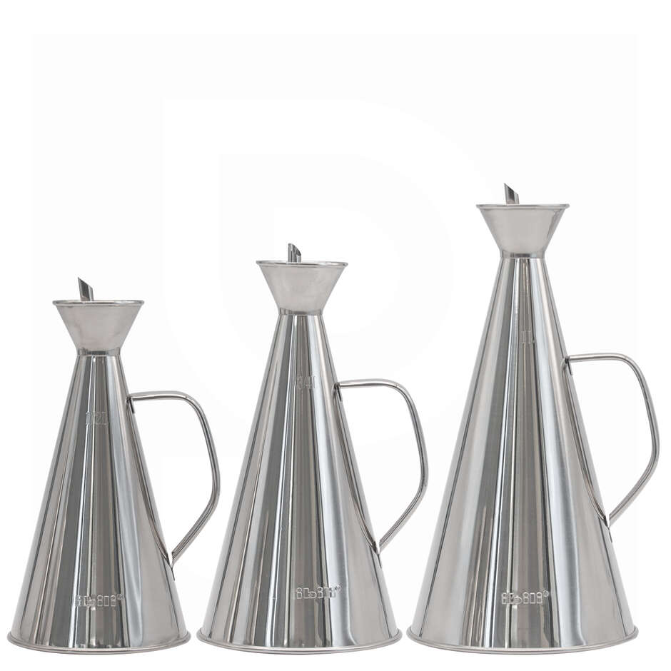 Konischer tropffreier Öltopf aus Edelstahl 1 L