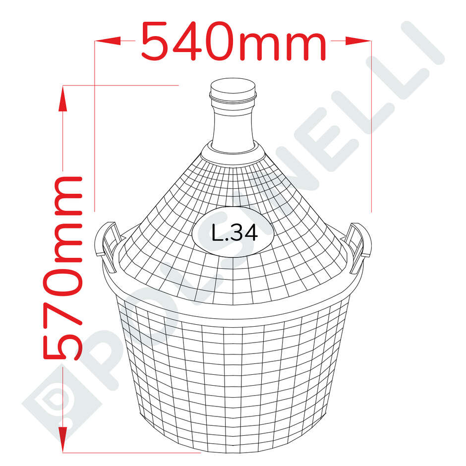 Korbflasche 34 L