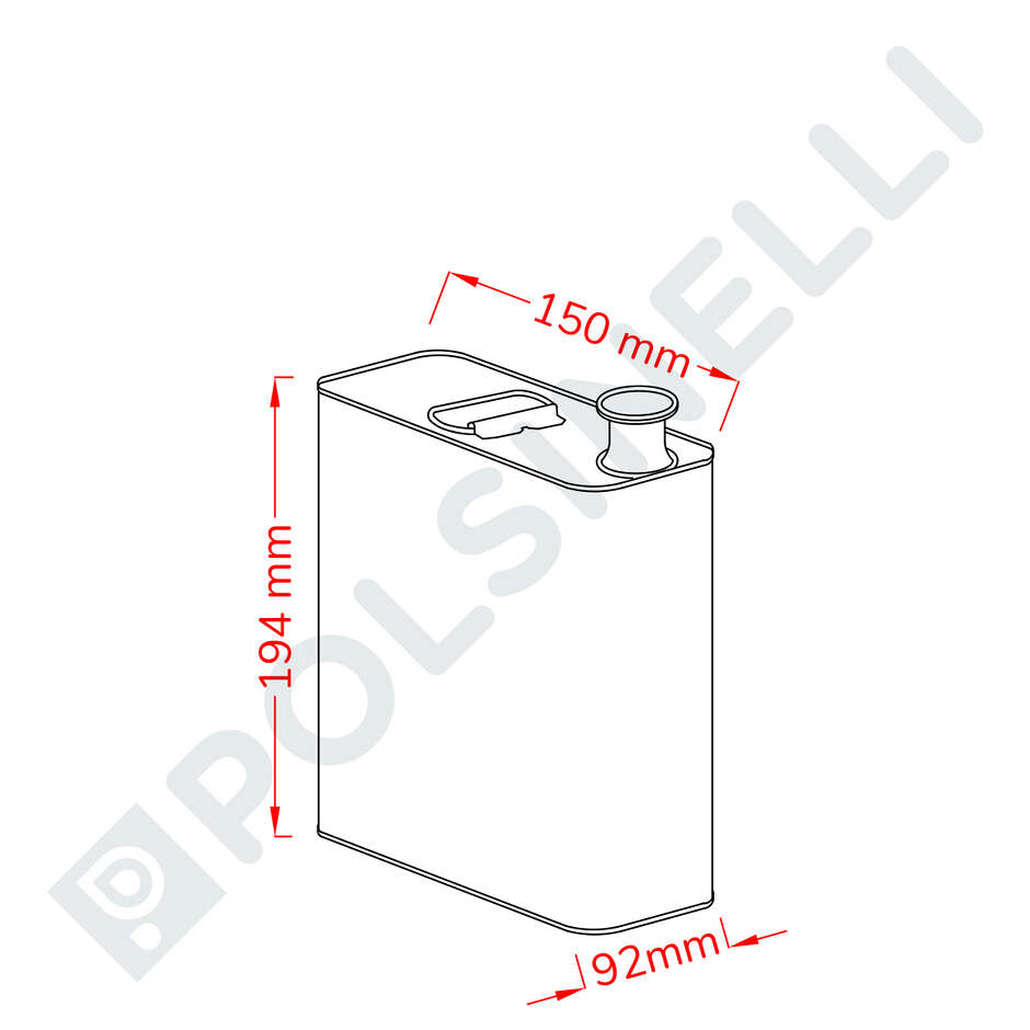 Lata para aceite 2 L (unid. 16)