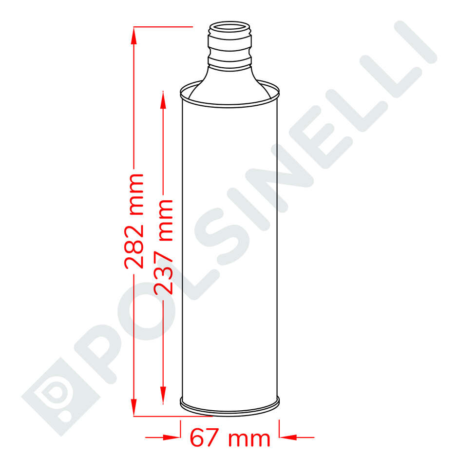Lata para aceite negro brillante 75 cl (unid. 35)